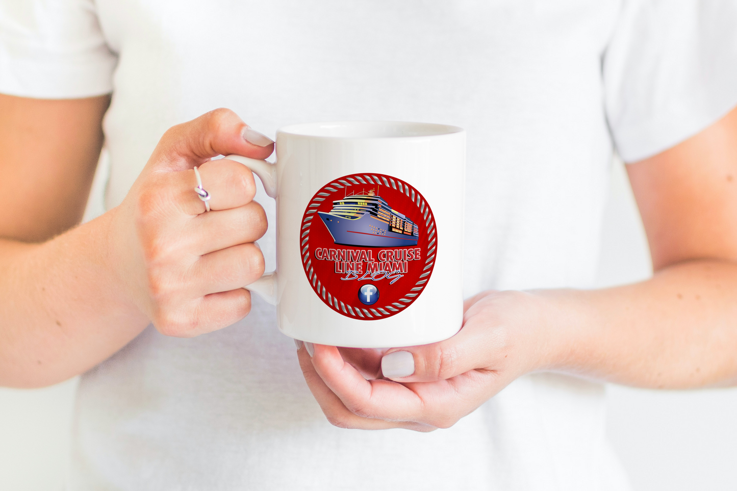 11 Oz CCL Miami Blog White Coffee Mug with the logo.