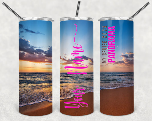 20 OZ Beach Custom Tumbler with Straw, CRUISE, Sublimation tumblers