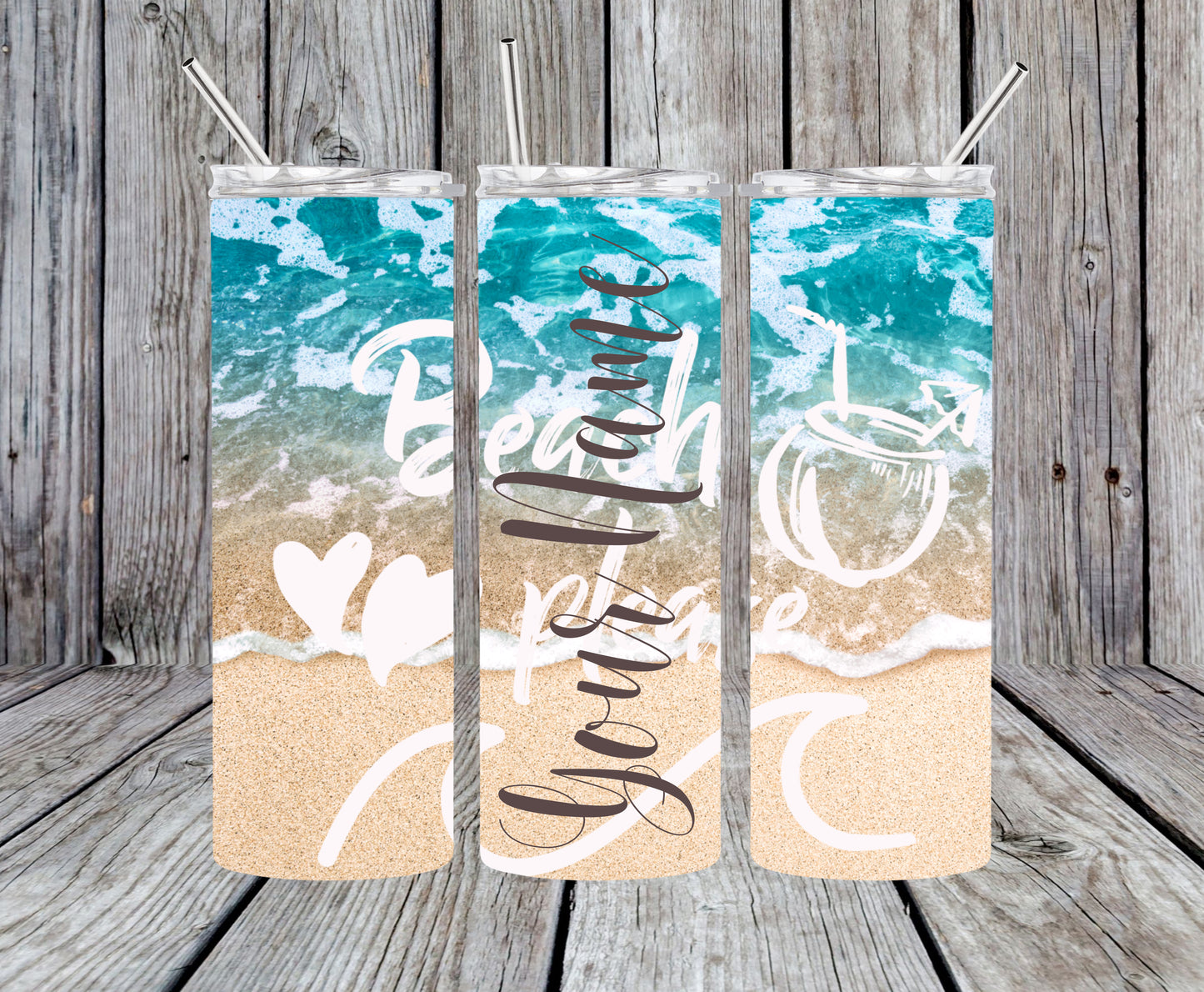 20 OZ Beach Please Custom Tumbler with Straw, CRUISE, Sublimation tumblers