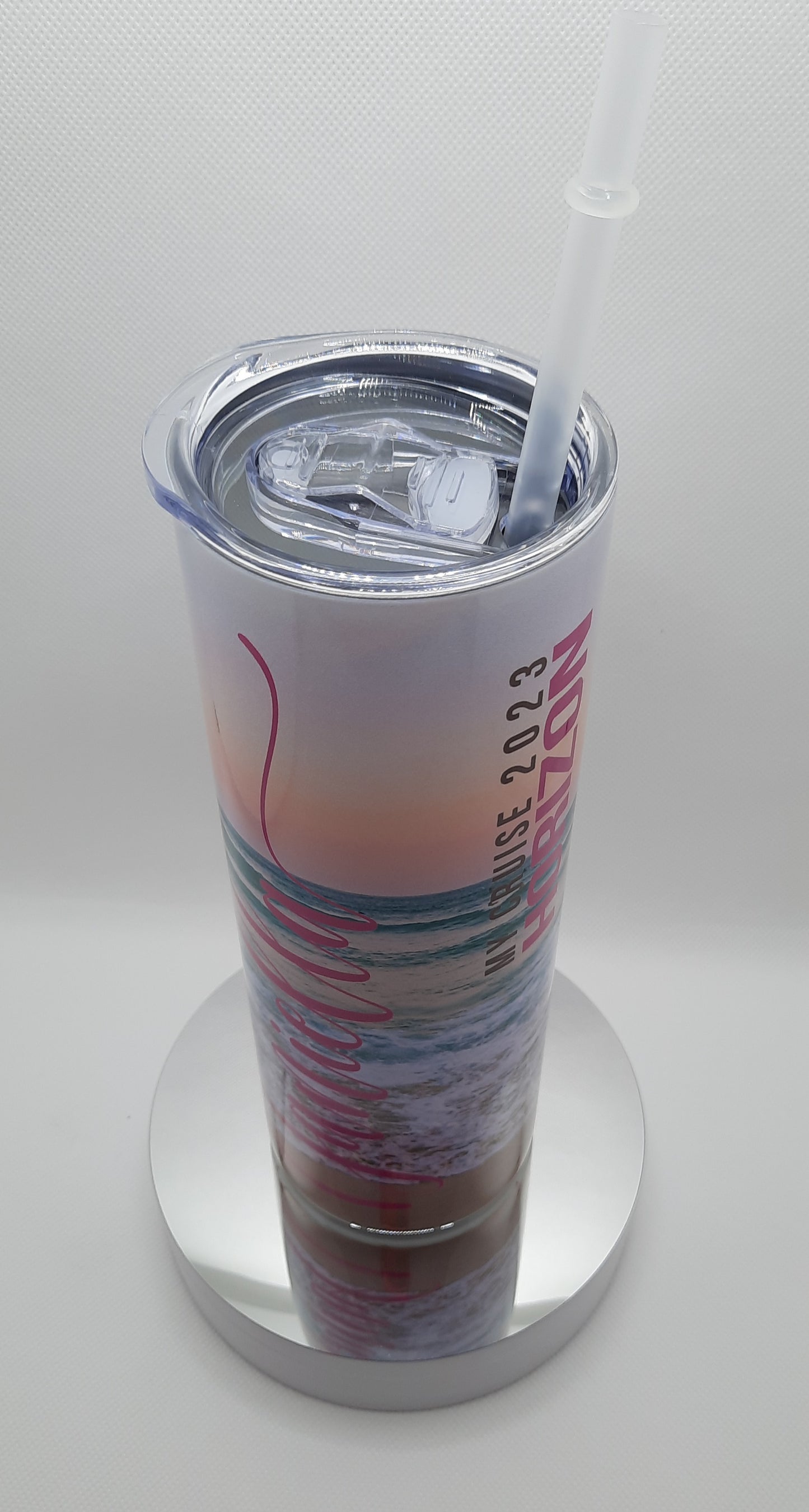 20 OZ Beach Custom Tumbler with Straw, CRUISE, Sublimation tumblers