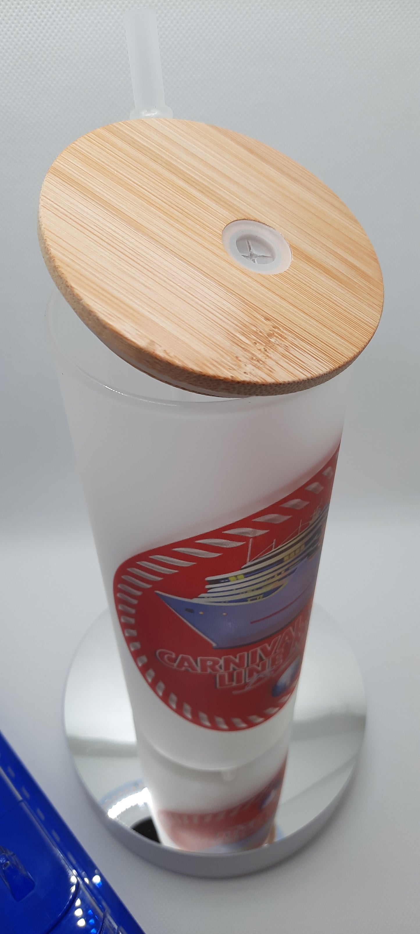 20 Oz Frosted Glass Tumbler CCL Miami Blog with Bamboo Lid